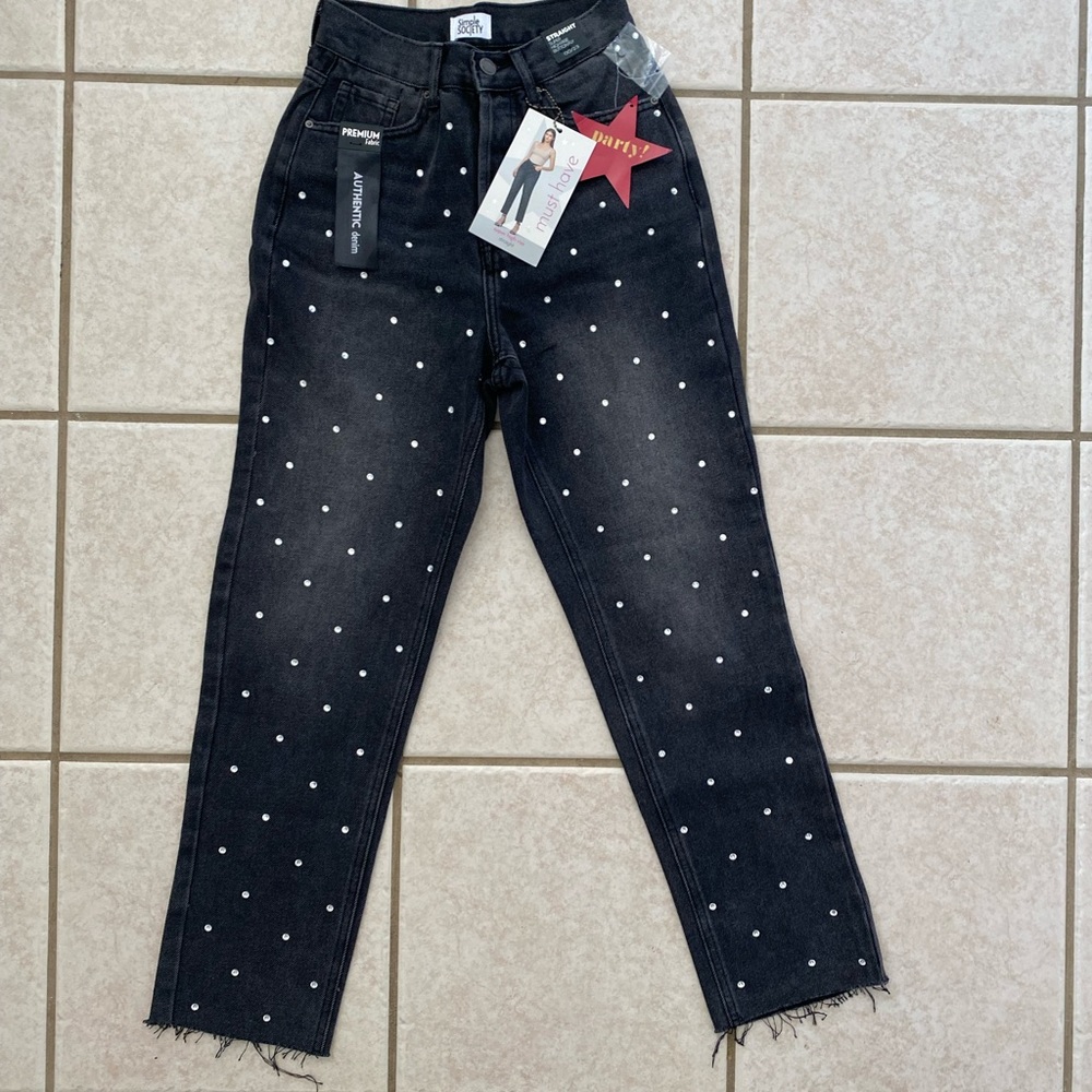 Simply society super high rise straight jeans.